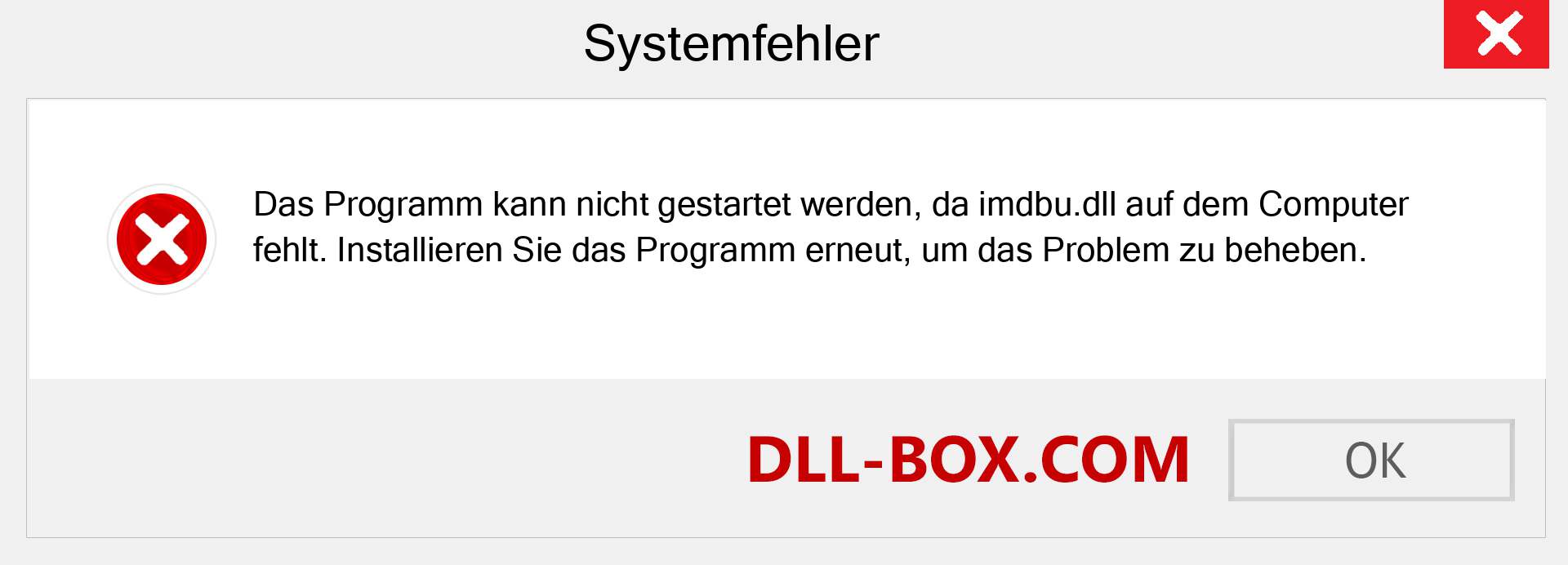 imdbu.dll-Datei fehlt?. Download für Windows 7, 8, 10 - Fix imdbu dll Missing Error unter Windows, Fotos, Bildern